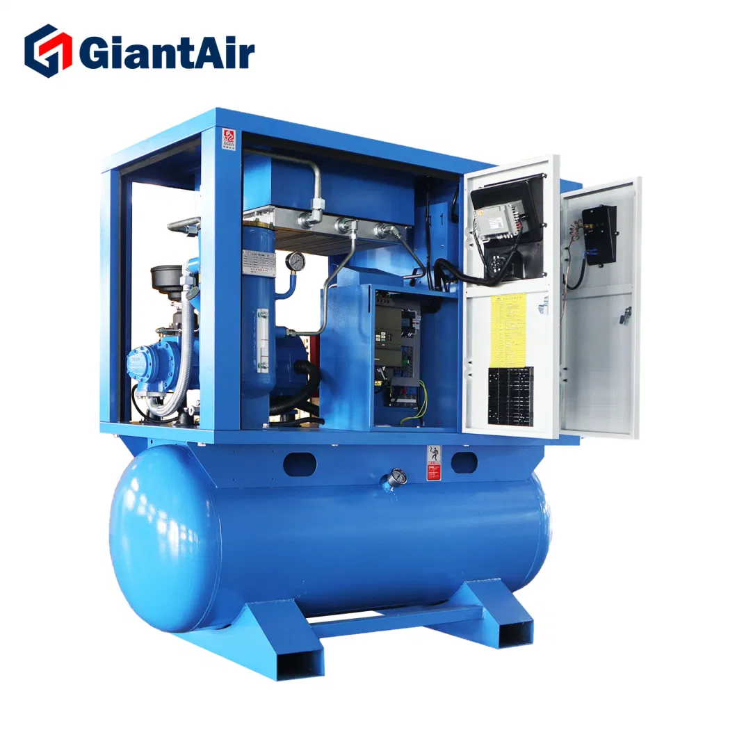 Giantair High Efficiency Four in One 11kw 15HP Screw Air Compressor with Dryer and Tank Line Filters