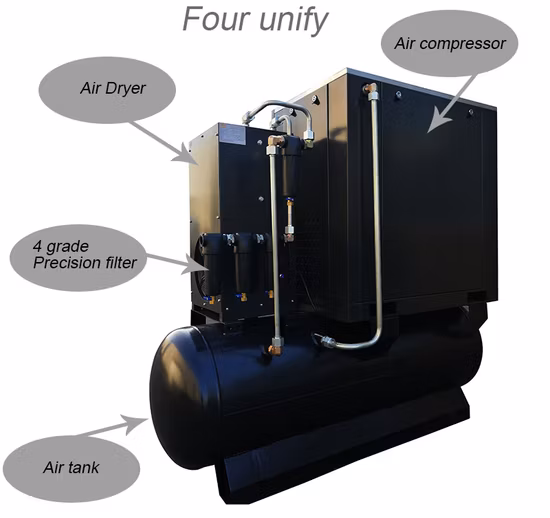 Four in One Integrated Screw Air Compressor Generates 16 Bar for Fiber Laser Cutting